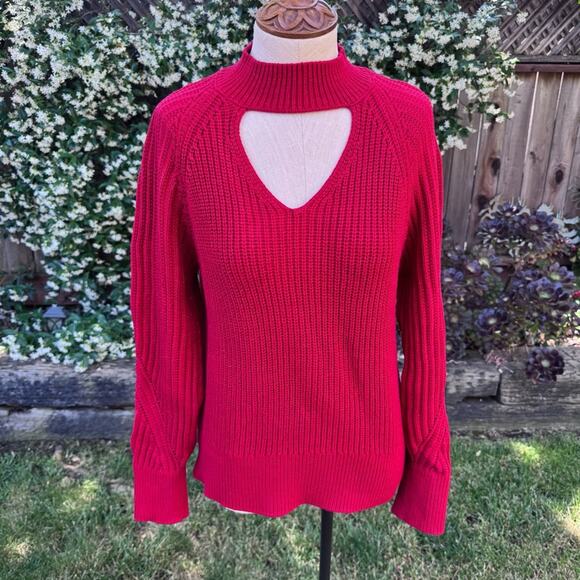 INC International Concepts Red Long Sleeve Crew Neck Pullover Women's Size Large - Picture 1 of 10